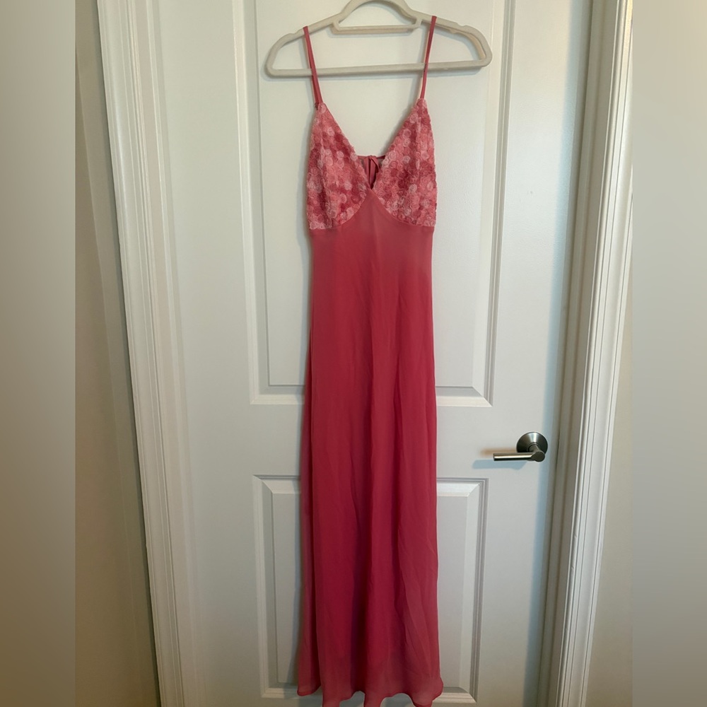Pink Lace-Detail Dress